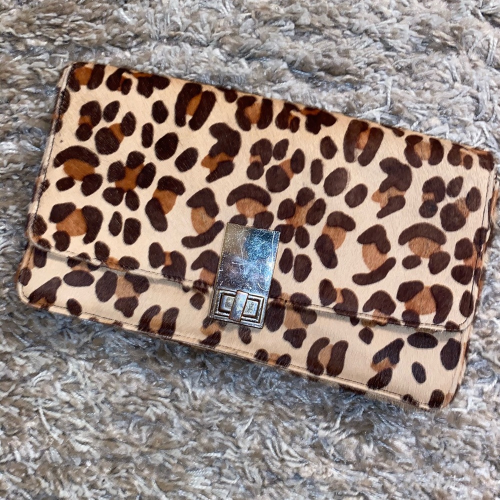 Express Calf Hair Leopard Clutch (Pre-Loved)